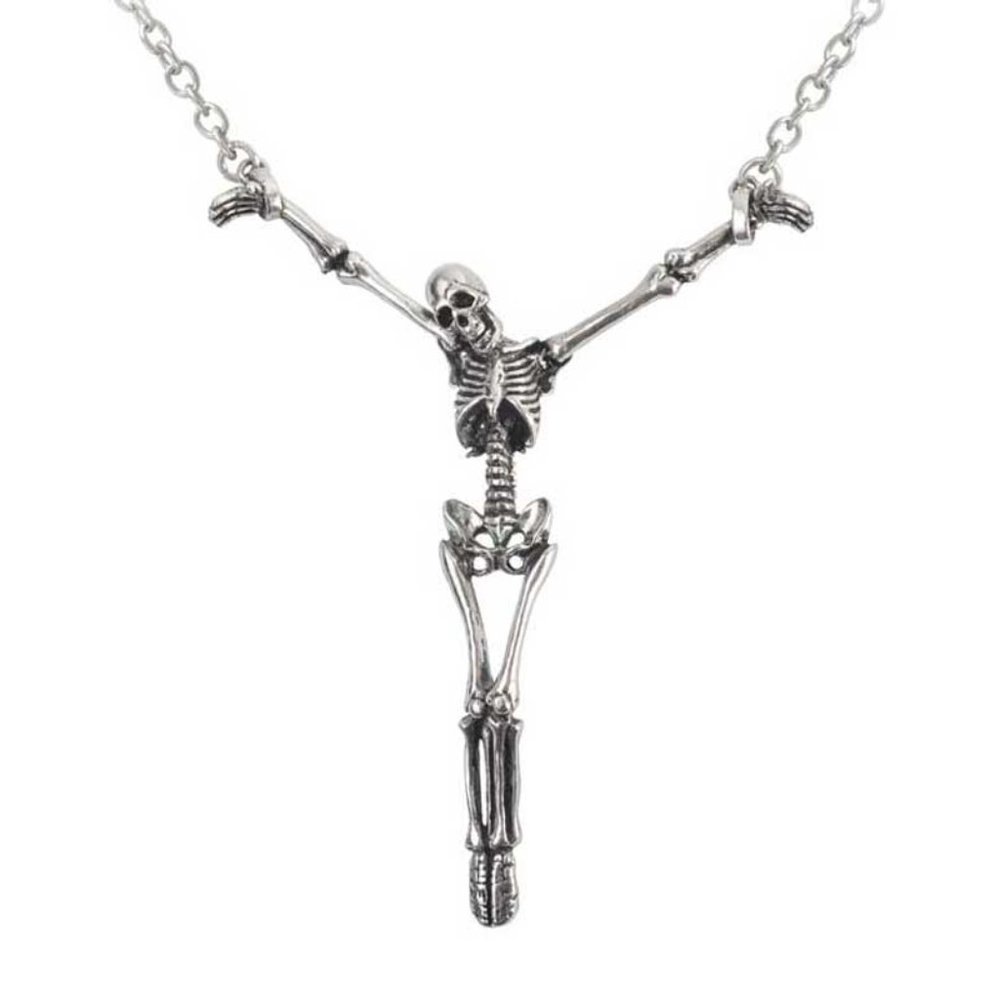 Alchemy Gothic Alter Orbis Large Skeleton Necklace NWT